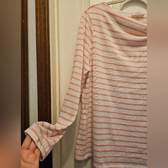Gently Used Loft Outlet Striped Boatneck Top with Knot - XL - Picture 4 of 10